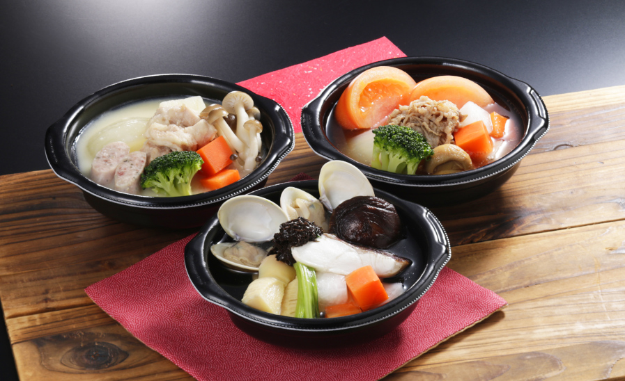 皆美個食鍋セット(海苔鍋・トマト鍋・牛酪味噌鍋)